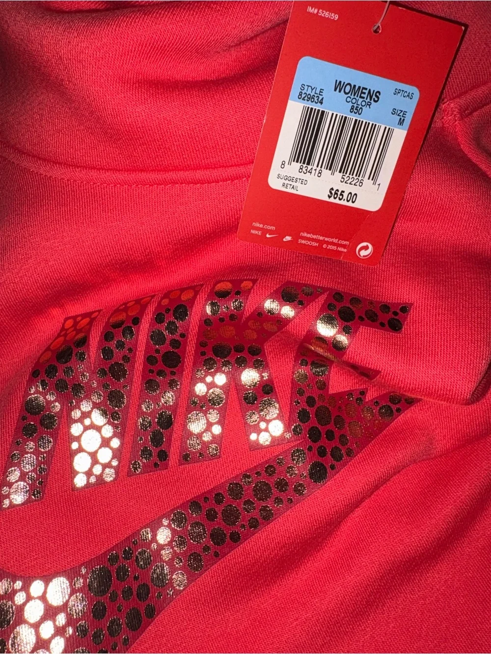 Nike Women's Coral Pink Pullover Hoodie